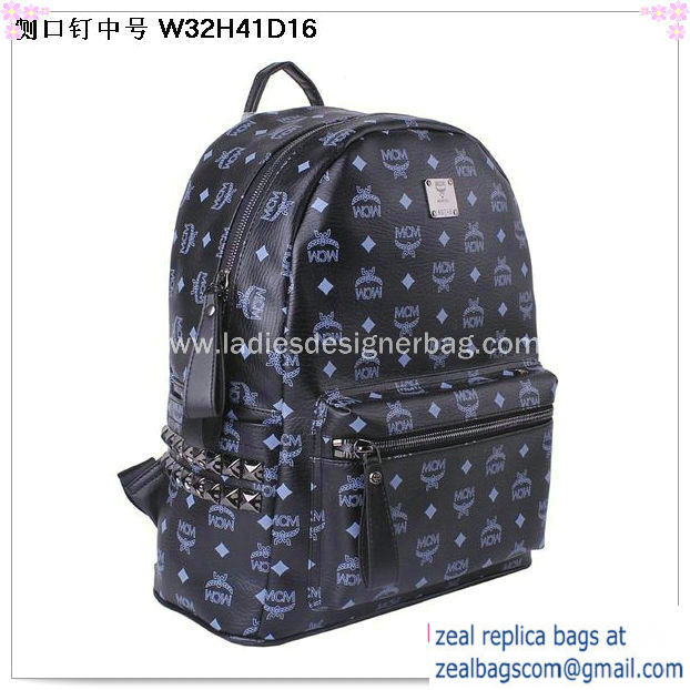 High Quality Replica MCM Medium Stark Backpack MC2446 Black - Click Image to Close